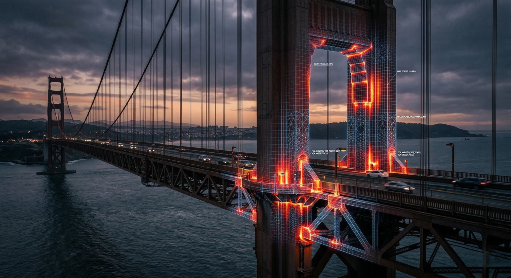 Bridge with stress hot spots